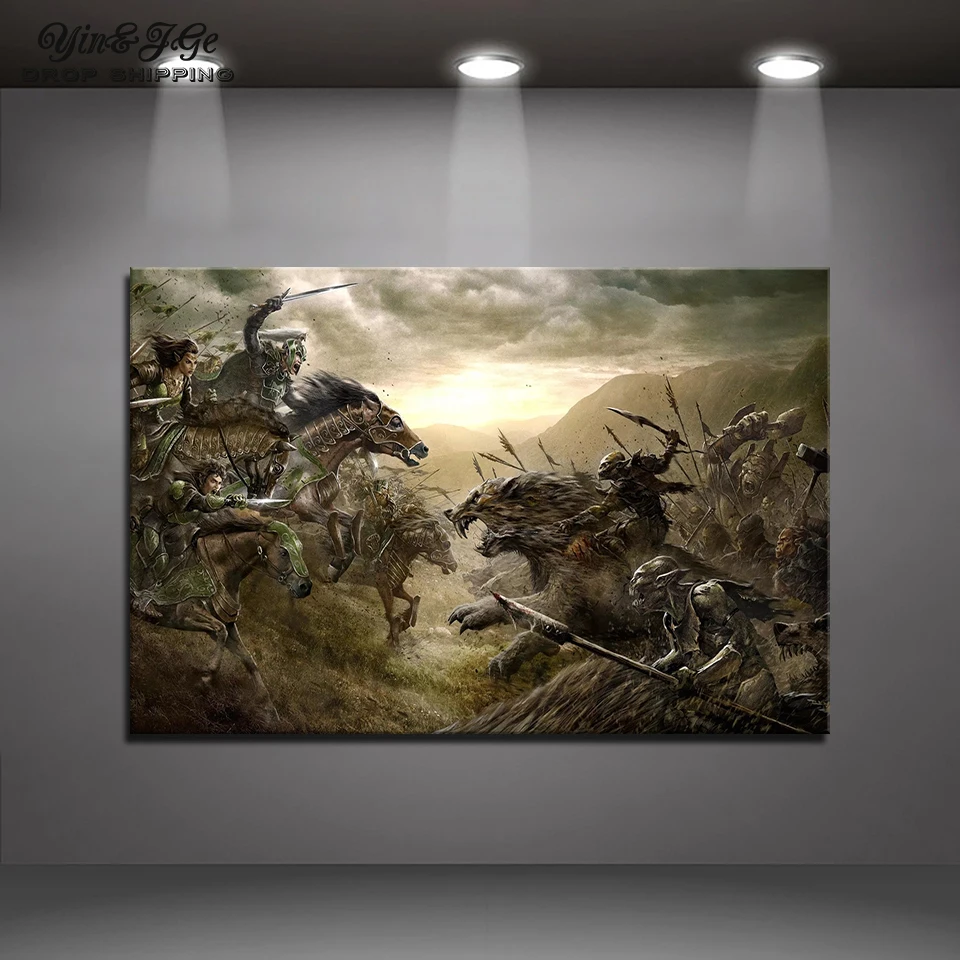 

Modular Picture Artwork Movie Poster Frame 1 Piece The Lord of the Rings Abstract Canvas Painting HD Print Decor Room Wall Art