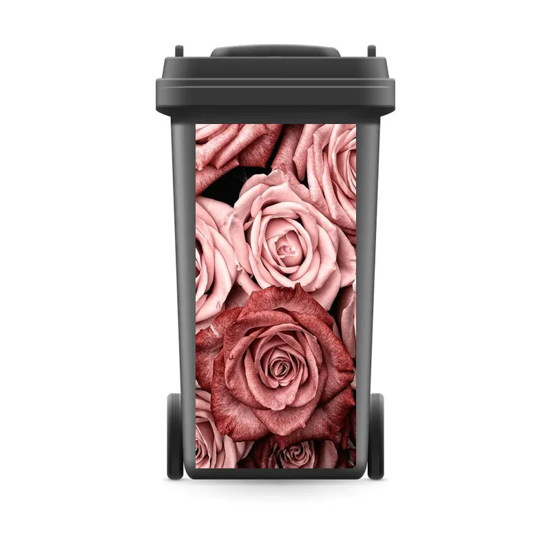 

DIY Creative 3D Rubbish Bin Sticker Romantic Rose Wall Mural Wall Print Decal Removable self adhesive Kitchen Accessories