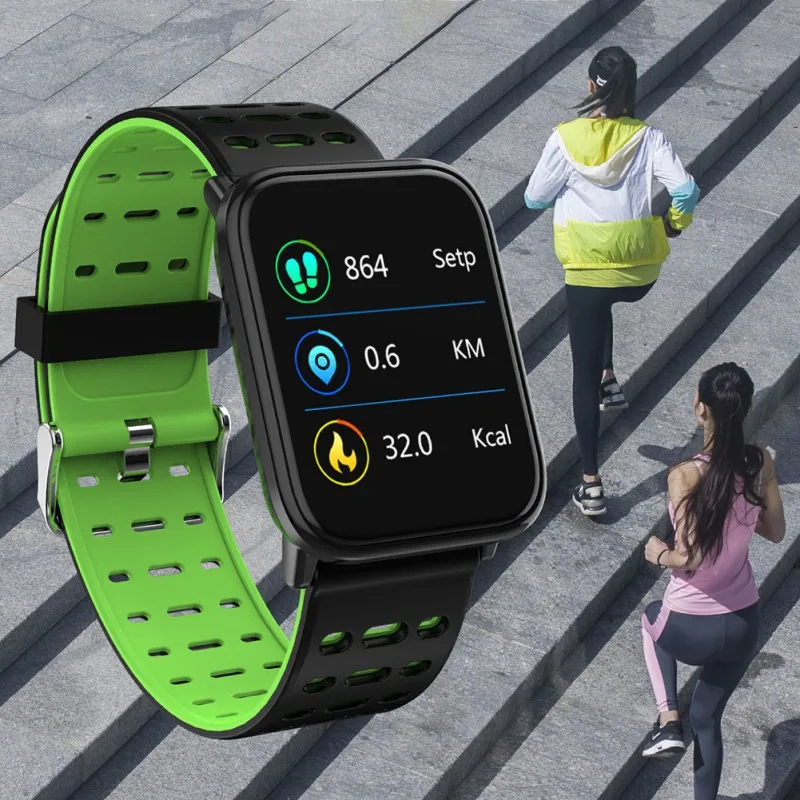 

Smart Watch Full Touch Screen Fitness Step Counter, Waterproof Heart Rate Blood Pressure Monitor Intelligent Bracelet