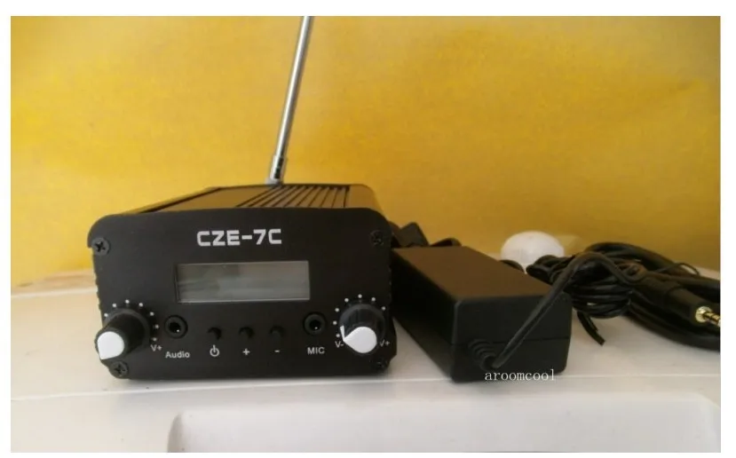 CZE-7C 7 ватт стерео lcd радиовещательная радиостанция fm-передатчик+ 12 В адаптер+ антенна+ кабель