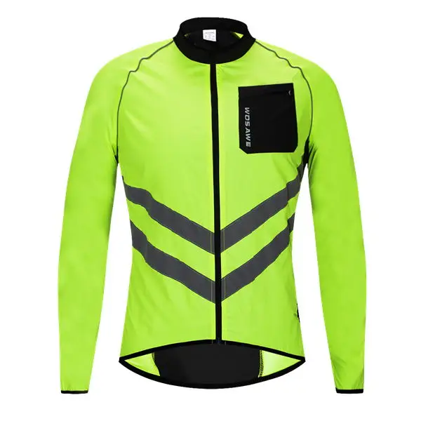 Светоотражающие дышащие куртки для езды на велосипеде для мужчин и женщин, водонепроницаемая одежда для езды на велосипеде, кофты с длинным рукавом, жилет без рукавов, Windco - Цвет: Reflective Green