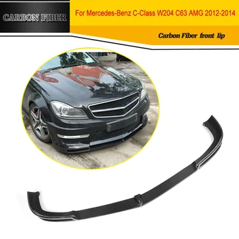 

C Class Carbon Fiber Front Bumper Lip Spoiler for Mecedes Benz W204 C63 AMG 2012-2014 FRP Head Chin Shovel Guard Car Styling