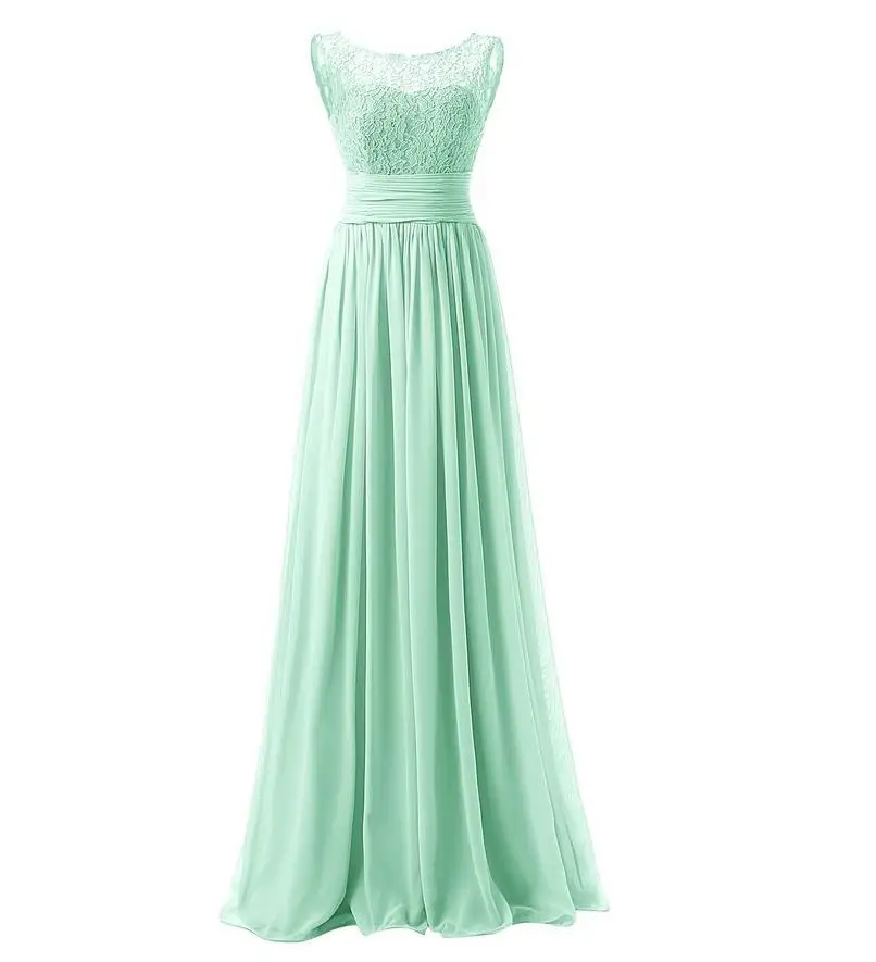 21 Colors Lace Sleeveless Long Bridesmaid Dress