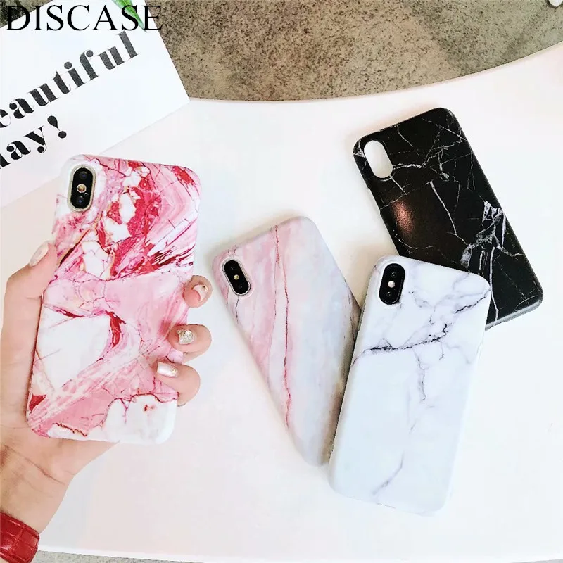 DISCASE Phone Case For iphone XS XR Max Luxury Marble X 6s 7 8plus Classic IMD Matte All Inclusive Back Cover | Мобильные телефоны