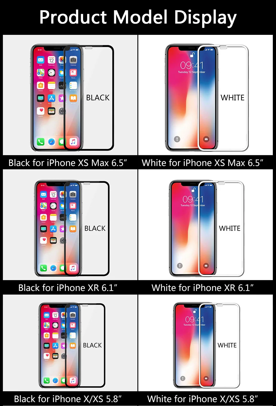 3 шт полное покрытие экрана протектор для iPhone X XR XS Max закаленное стекло на iPhone 5 6 7 8 плюс защитное стекло окно