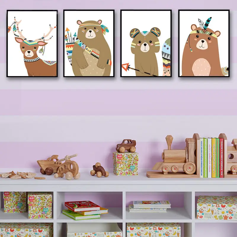 FOOCAME-Cartoon-Animal-Owl-Posters-and-Prints-Art-Canvas-Painting-Home-Decoration-Nursery-Wall-Pictures-Children 
