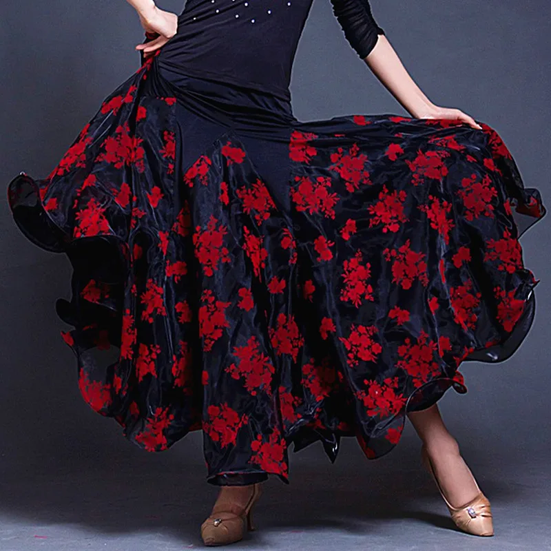  DCOT Faldas de baile de salón para mujer, camisetas de baile  flamenco, disfraz de flamenco español, falda de vals, ropa de baile de  escenario (color : D, tamaño: código L) 