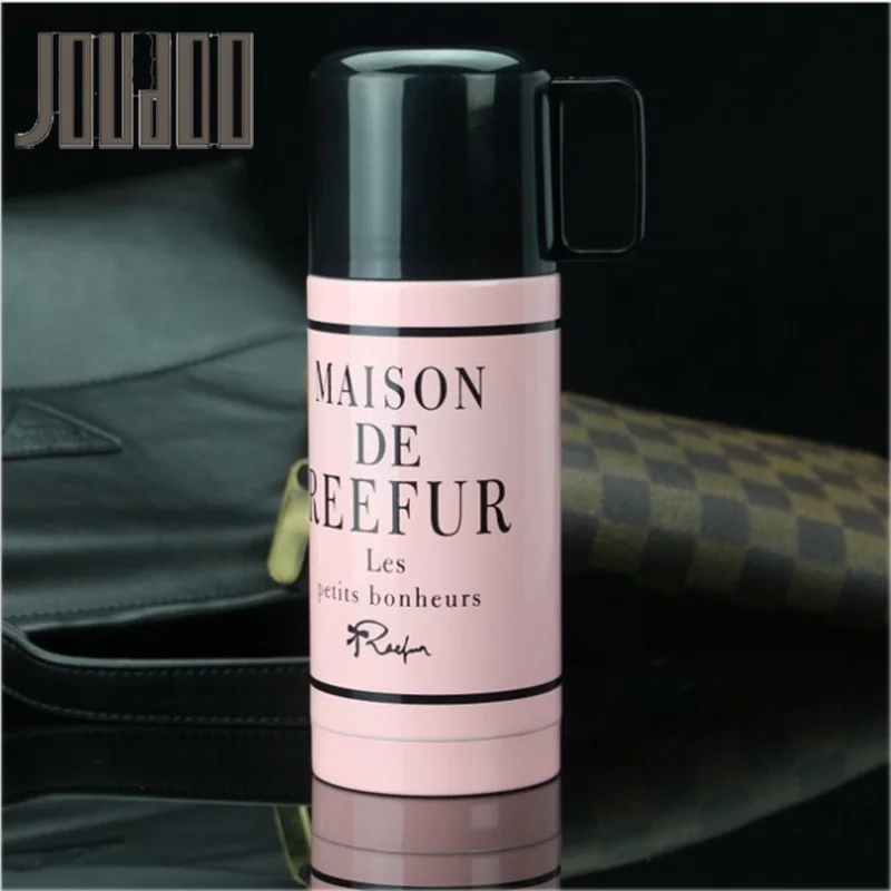 JOUDOO 360ml Cute Pink Thermos Portable Eco Friendly 300ml Stainless