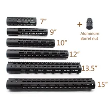 Black Slim Style 7″ 9″ 10″ 12″ 13.5″ 15″ AR15 Free Float Keymod Handguard Picatinny Rail for Hunting Tactical Rifle Scope Mount