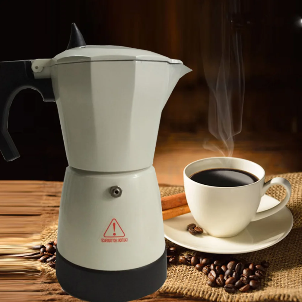 

Easy Clean Moka Electric Octagonal EU Plug Aluminum Alloy Large Capacity Home Kitchen Coffee Pot Portable Detachable