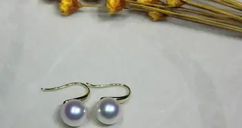 

free shipping new10-11mm natural round south sea pearl white earring 18k