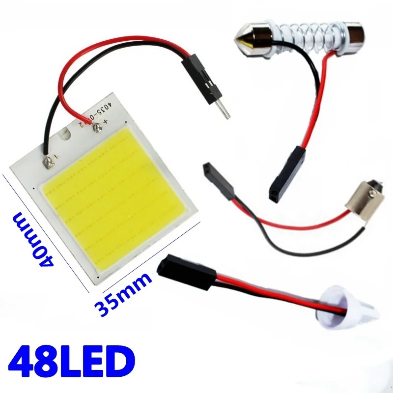 T10 W5W C5W Festoon BA9S 3 адаптера 18 24 48 чипов COB светодиодный светильник для чтения Авто