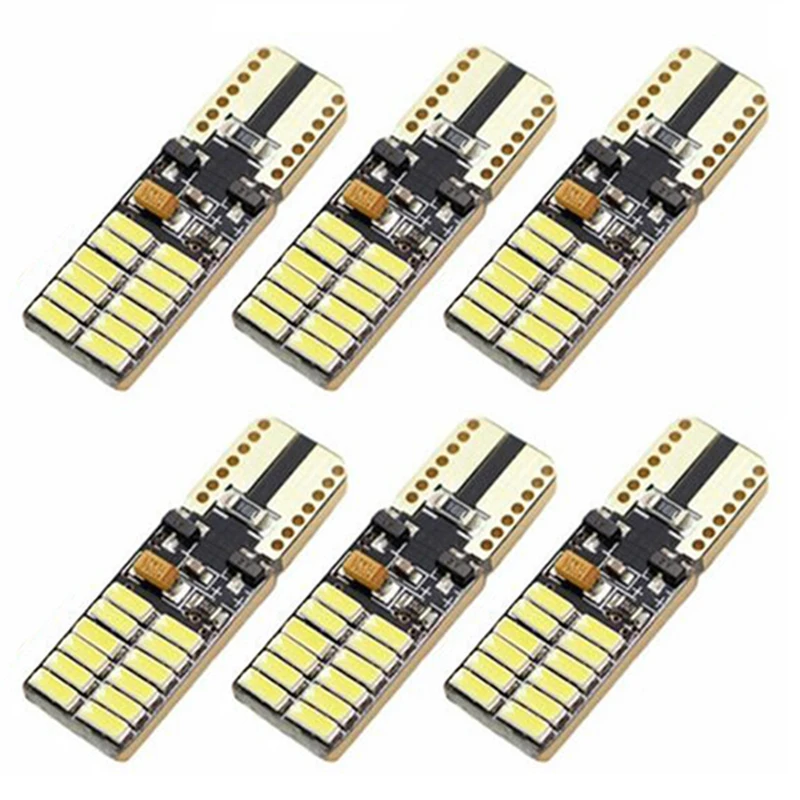 6 шт T10 светодиодный лампа белого 4014 24SMD светильник 6000K для Mercedes W204 5 Вт DC12-24V набор |
