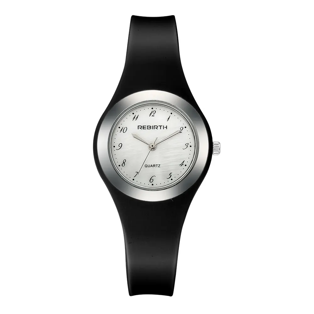 Модные спортивные силиконовые часы для женщин, прекрасные синие Черные розовые кварцевые наручные часы с браслетом, водонепроницаемые Брендовые Часы для женщин - Цвет: Черный