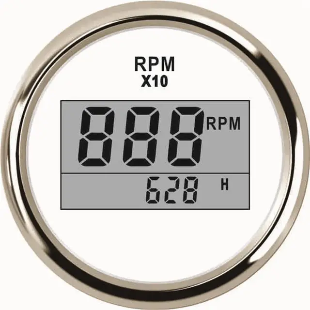 2"(52mm) Auto Truck Boat Digital Tachometer 0 9990 RPM With Hourmeter