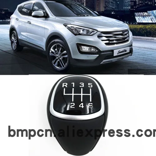 

Manual Leather Gear Shift Knob 437112W200 For Hyundai Santa Fe DM Sports 2013 2014 2015