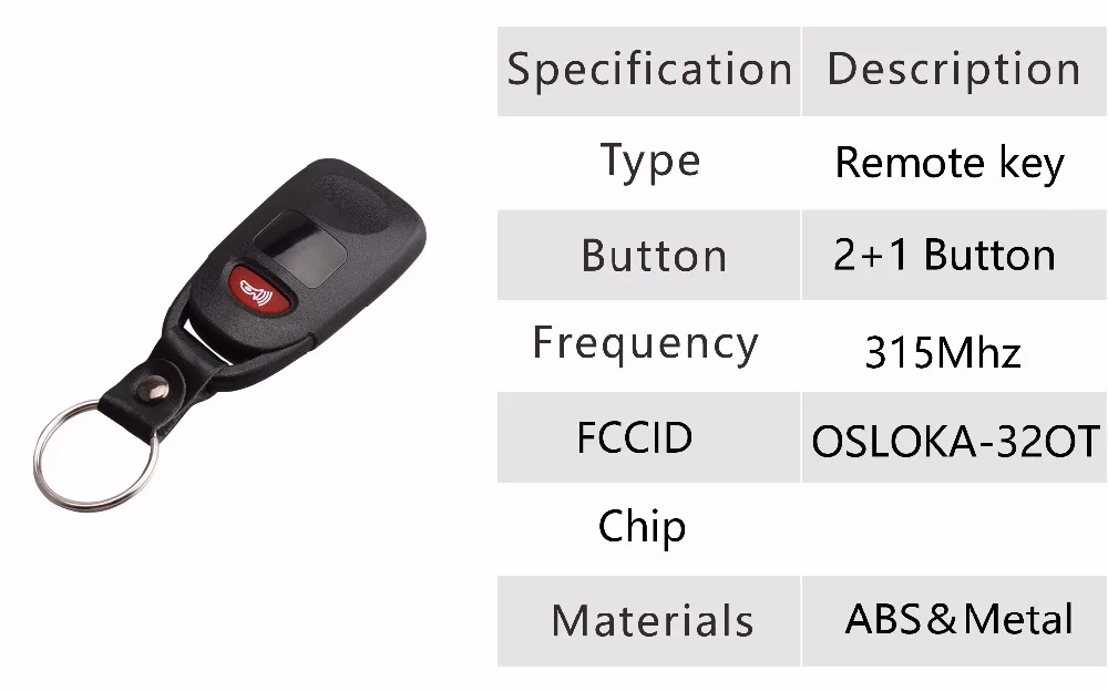 2 кнопки+ Panic 315Mhz для HYUNDAI Tucson Santa Fe Elantra 2005 2006 2007 2008 2009 2010 2011 ключи без ключа OSLOKA-320T