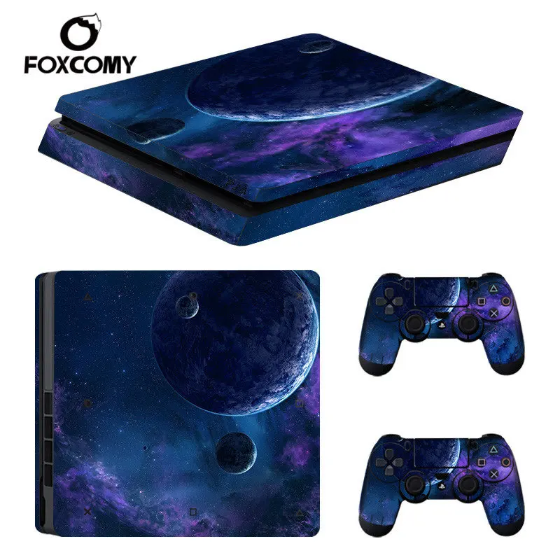 Синий звездное небо Звездная консоль кожный чехол для Playstation 4 тонкая консоль PS4 тонкая кожа наклейки контроллер светодиодный защитный - Цвет: 04