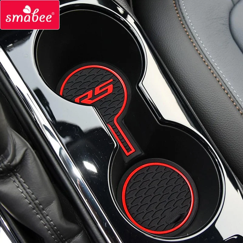 Smabee Anti-Slip Gate Slot Mat for for Chevrolet Cruze 2 2016-2019 RS Rubber Cup Holders Non-slip mats Accessories Stickers