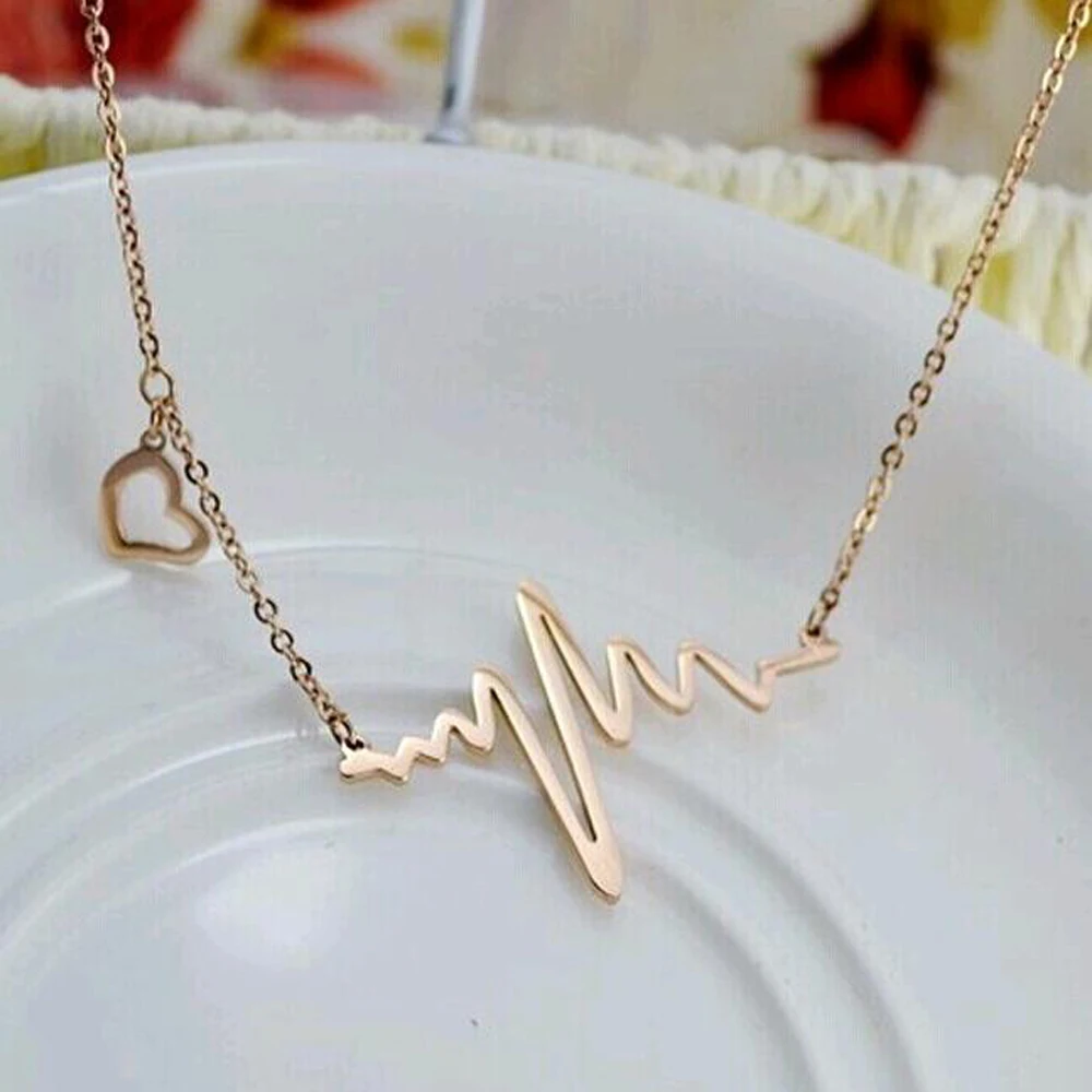 FAMSHIN-2016-Hot-Simple-Wave-Heart-Necklace-Chic-ECG-Heartbeat-Gold-Pendant-Charm-Lightning-Necklace-for (1)