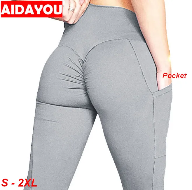 

Push up leggings High Waist Running Workout Leggings With Pockets Pants Jogging trousers Super Stretchy ouc247b