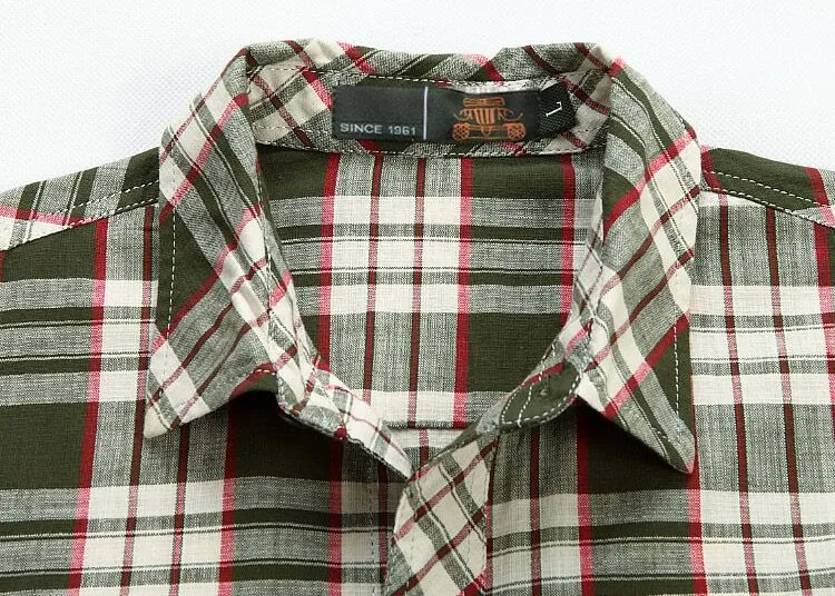 3XL 4XL 5XL 2015 Summer Plaid Men Cotton Short Sleeve Dress Shirts Camisa Hombre Patchwork Blouse Vestido Men Clothes Casual (4)