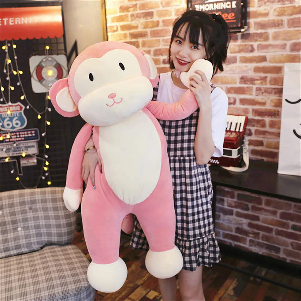Fancytrader Super Soft Anime Monkey Plush Pillow Doll Cute Stuffed Cartoon Animals Monkey Toys for Kids Gifts 2 Sizes 2 Colors18