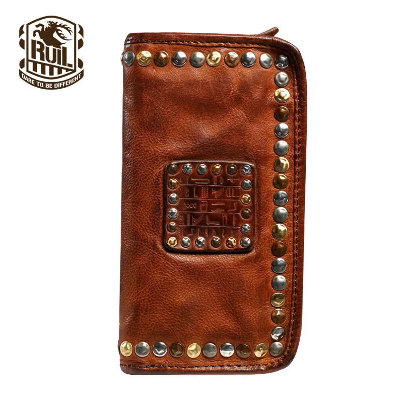 

Ruil luxury wallet 100% first layer cowhide leather men's wallet Hand rubbing long wallet