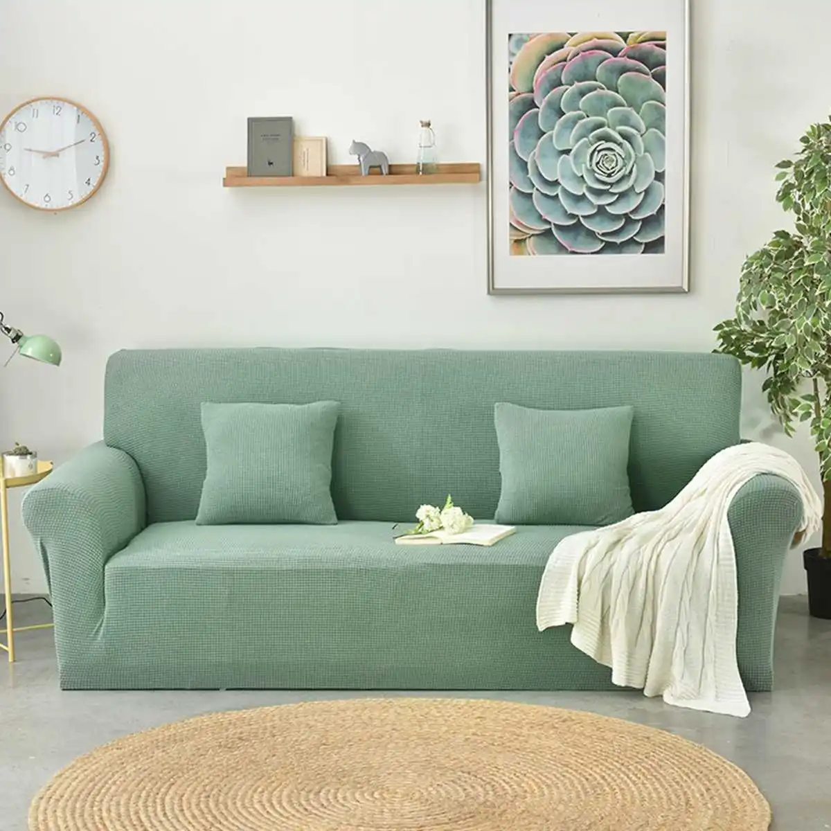 Из Полар-флиса Чехол Диван из массива Цвет чехол для дивана эластичный чехол на весь диван 1/2/3/4 местный стрейч подушка чехол чехлы на стулья - Цвет: Pine Green