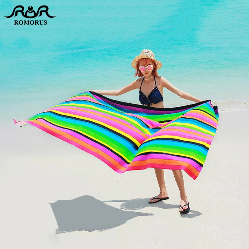 Us 1353 32 Offextra Large Beach Towel Microfiber 100180cm Bath Towel For Adults Beautiful Sunset Striped Horse Print Towels Serviette De Bain In