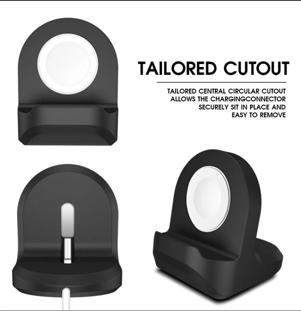 Silicone ABS Body Charging Dock Stand Holder Bracelet For Apple Watch Series 4321 Stand Only No Cable 40MR27 (13)