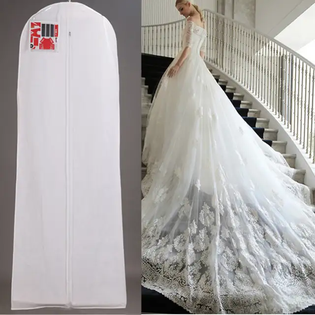 Us 7 92 30 Off Extra Large Garment Bridal Gown Long Clothes Protector Case Wedding Dress Cover Dustproof Covers Storage Bag For Description 100 Brand New And High Quality Lightweight Easy To Carry Keep Clothing Safe From Dust Environmentally Friendly Practical