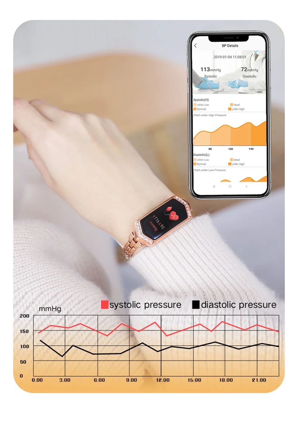 B78 smart watch women Fitness bracelet Heart Rate tracker Monitor blood pressure oxygen smartwatch band best gift for girlfriend