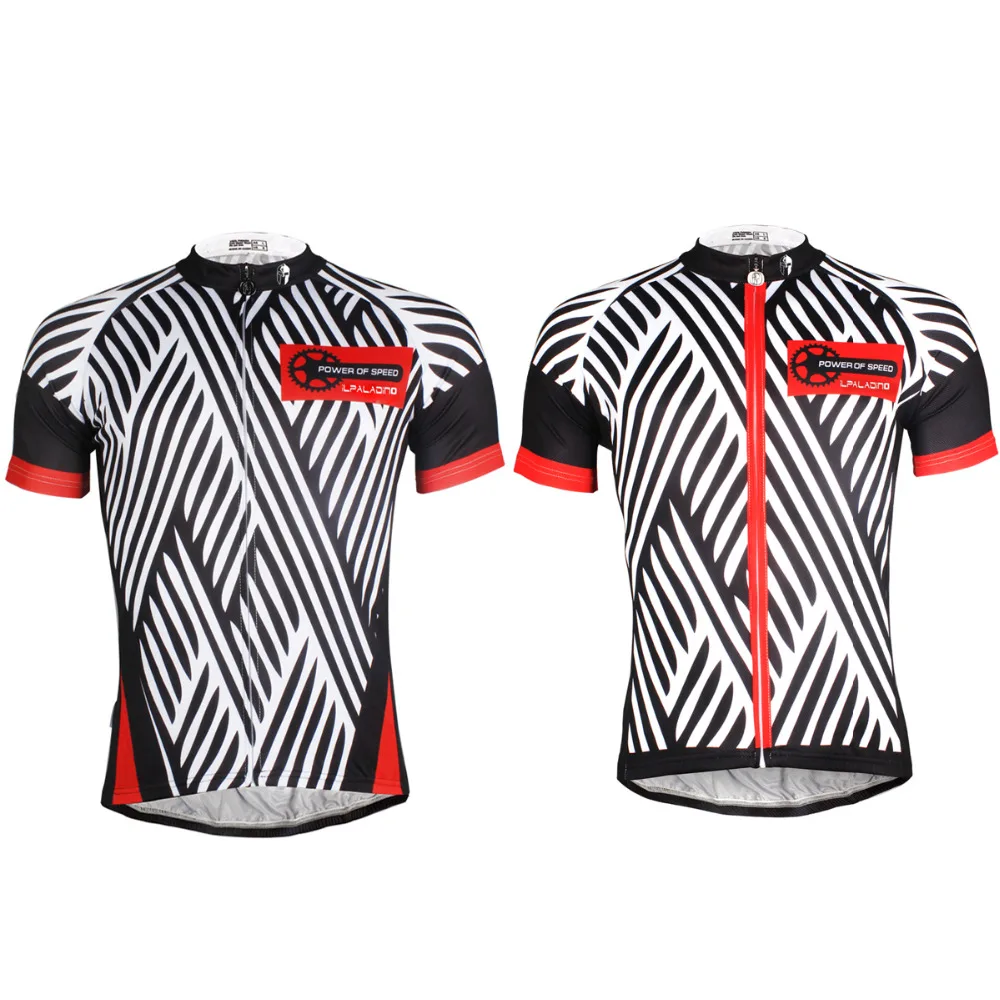 Black Stripe Pattern Bike Clothing Men Polyester Short Sleeve Riding