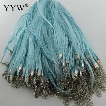 

YYW 100pcs/Lot 16.9-17.7 Inch Adjustable Assorted Colors Organza Ribbon Necklace Cord With Lobster Clasp For DIY Jewelry Making