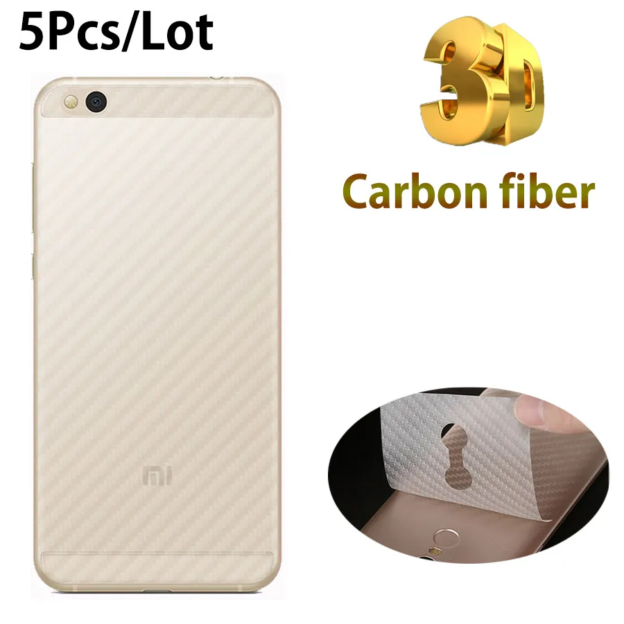 

5Pcs Xiaomi 5 5S Plus 4S 4C 4i 6 A1 Protective Clear 3D Carbon Fiber Soft Screen Protector Sticker Back Film Not Tempered Glass
