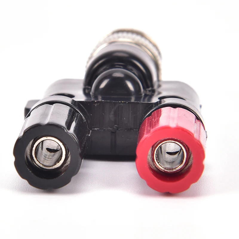 

Black & Red BNC Male To 4MM Twin Dua Binding Posts Banana Plug Jack Female Coaxial Adapte Connector BNC Male Terminals