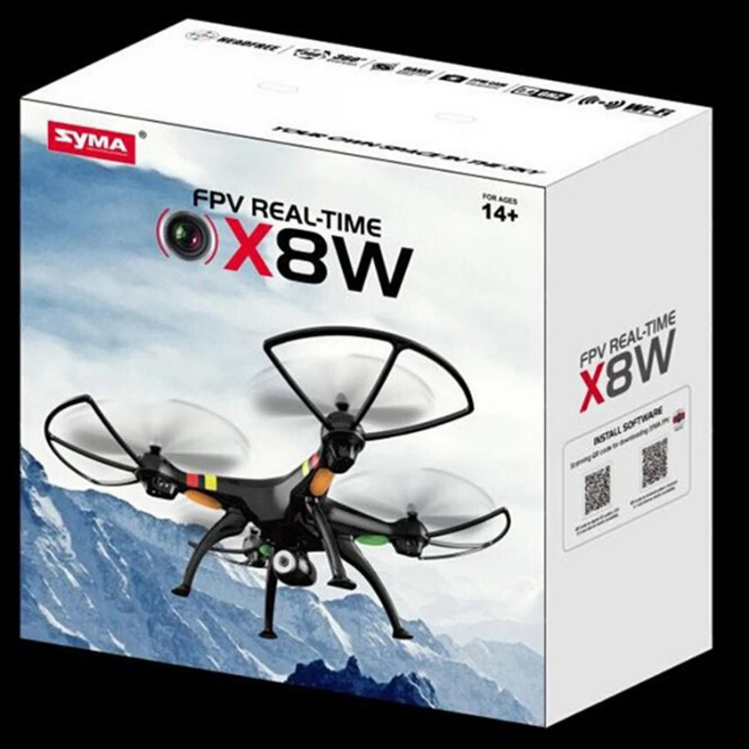 Syma X8W исследователей Wi-Fi FPV Дрон пульт дистанционного управления для квадрокоптера RC с Камера RTF 2,4 ГГц поставляется в оригинальной коробке