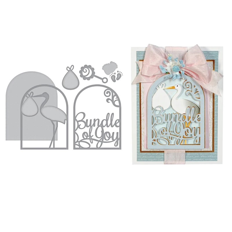

White Crane Bundle of you Frame Pattern Cutting Dies Stencil For Scrapbooking Album Embossing DIY Handcrafts Template Model