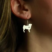 Мин 1 пара ювелирные изделия ручной работы серьги Мопс Собака шпильки серебро собака талисманы болтаются Шарм памятный день матери подарок для женщин влюбленных