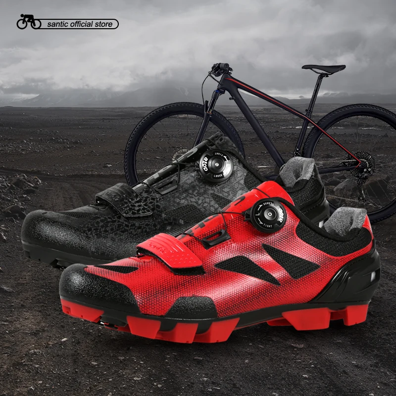 

Santic Cycling MTB Shoes Rotating Lock Shoes Mountain Bike Biking Sneakers Cycling Shoes Two Colors MS17003