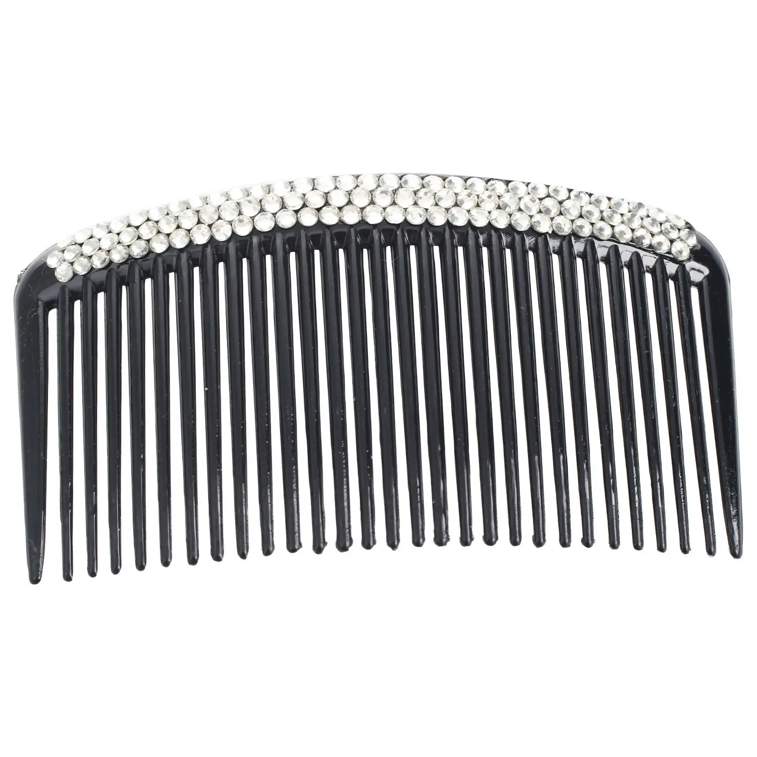 Bling Bling Triple Rows Crystal Black Comb Hair Pin for Womenin Combs