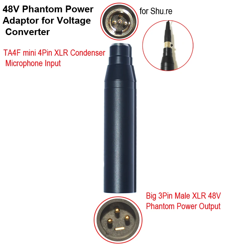 4Pin TA4F XLR Phantom Power Adapter
