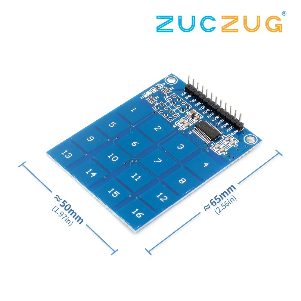 

16 Way XD-62B TTP229 Capactive Touch Switch Digital Sensor IC Module Board Plate 49.3mm*64.5mm