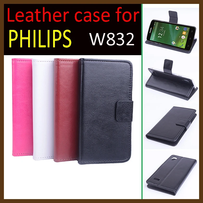 Для Philips W832 случаях высокое качество Фирменная новинка кожа флип Чехлы для W 832