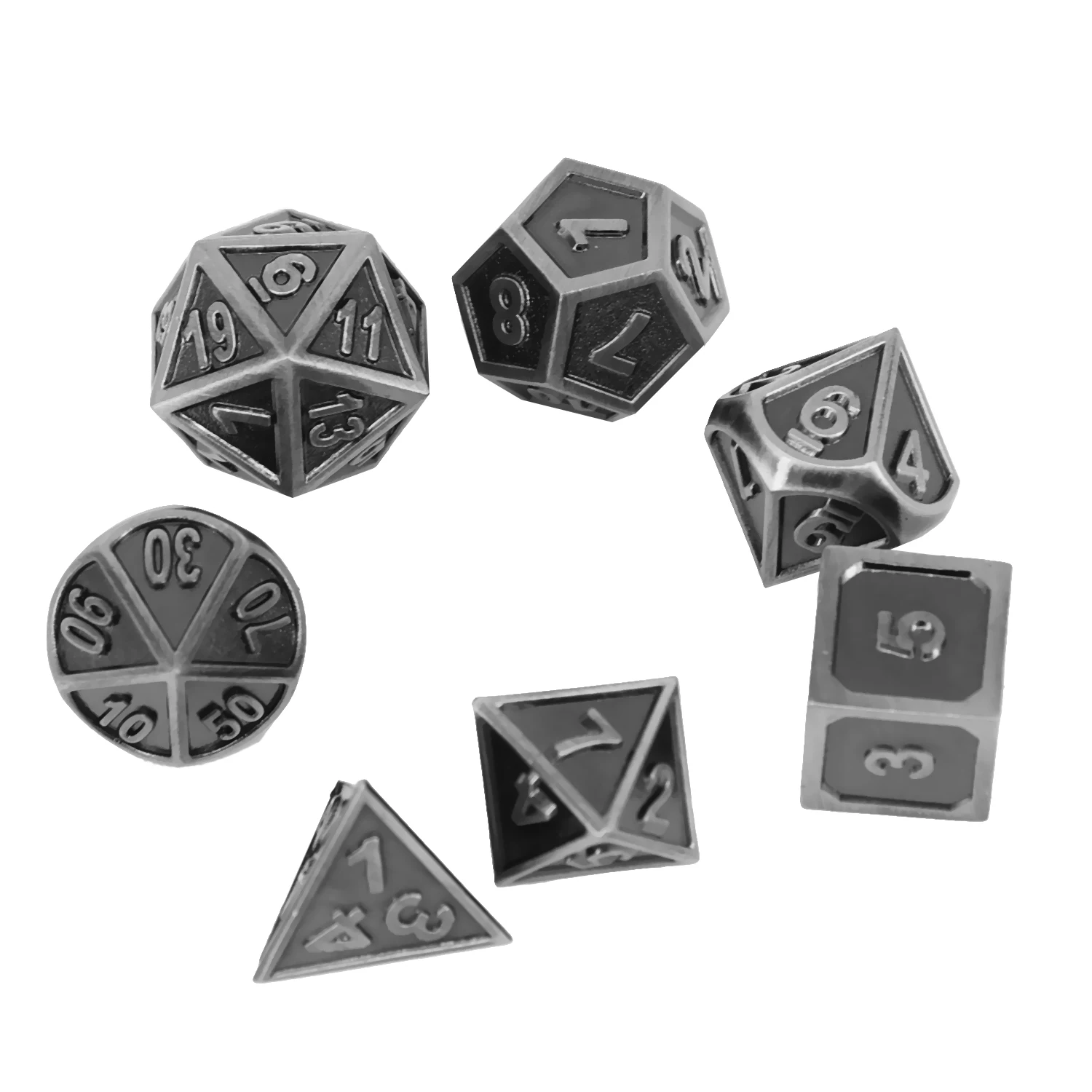 7x металлические многогранные кубики набор W/сумка РПГ MTG ролевые игры подземелья и дракон игры