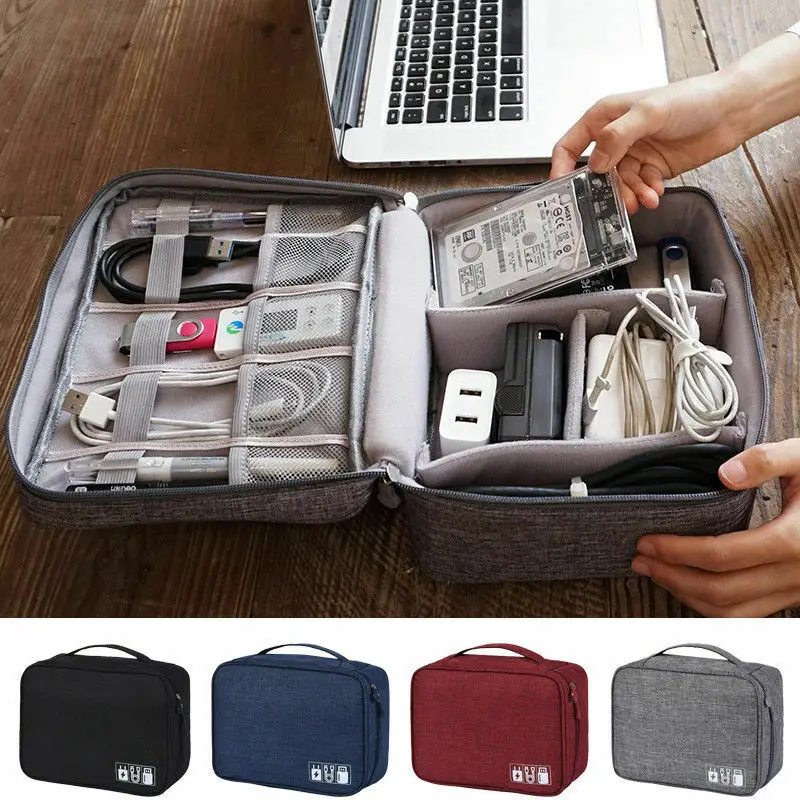 

Gadget Organizer USB Cable Storage Bag Travel Digital Electronic Accessories Pouch Case USB Charger Power Bank Holder Kit Bag