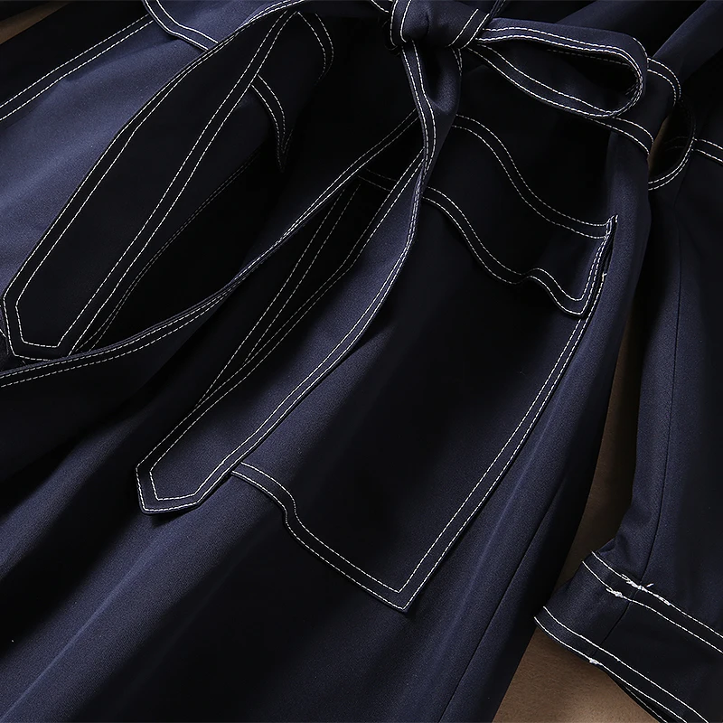 Manteau Turn Mode Denim Ceinture Chaud H8740 Nouveau Trench down Collar Femmes Designer Avec xURwWXt
