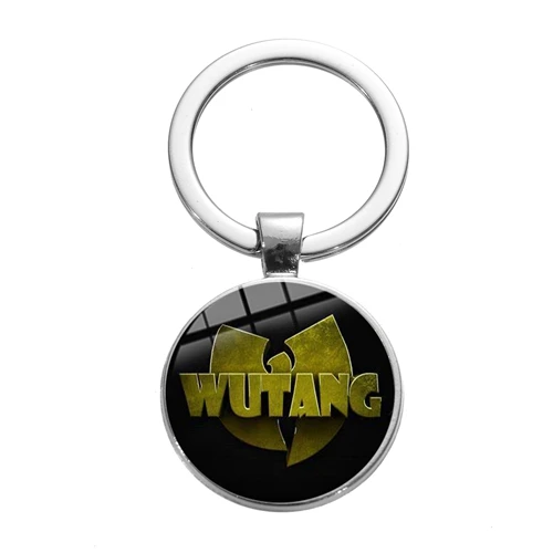 SIAN Wu Tang CLAN брелок хип-хоп рэп музыкальные вентиляторы Подарочная цепочка для ключей античное серебряное покрытие крутая полоса логотип стеклянный купол сплав брелок - Цвет: Style 14