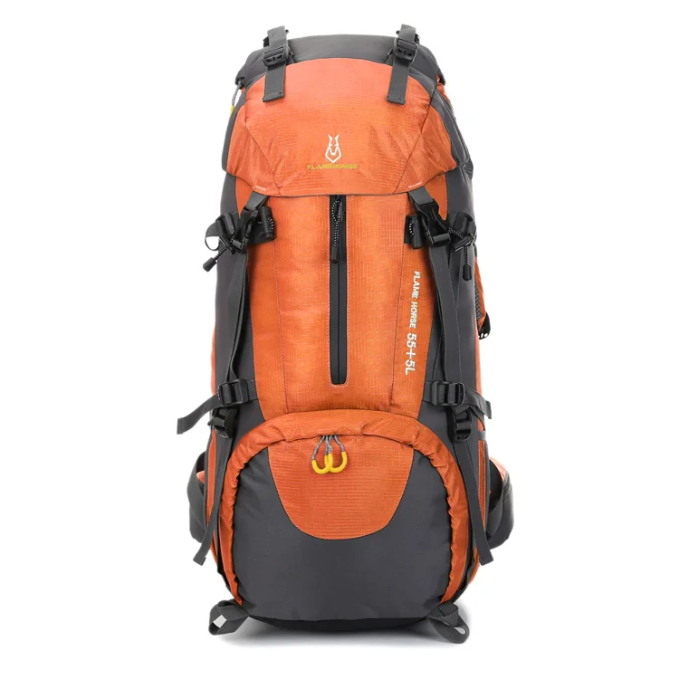 Мужская водонепроницаемая Спортивная нейлоновая сумка для альпинизма, мужской рюкзак для дикого кемпинга, Женский непромокаемый рюкзак 60л для альпинизма - Цвет: Orange